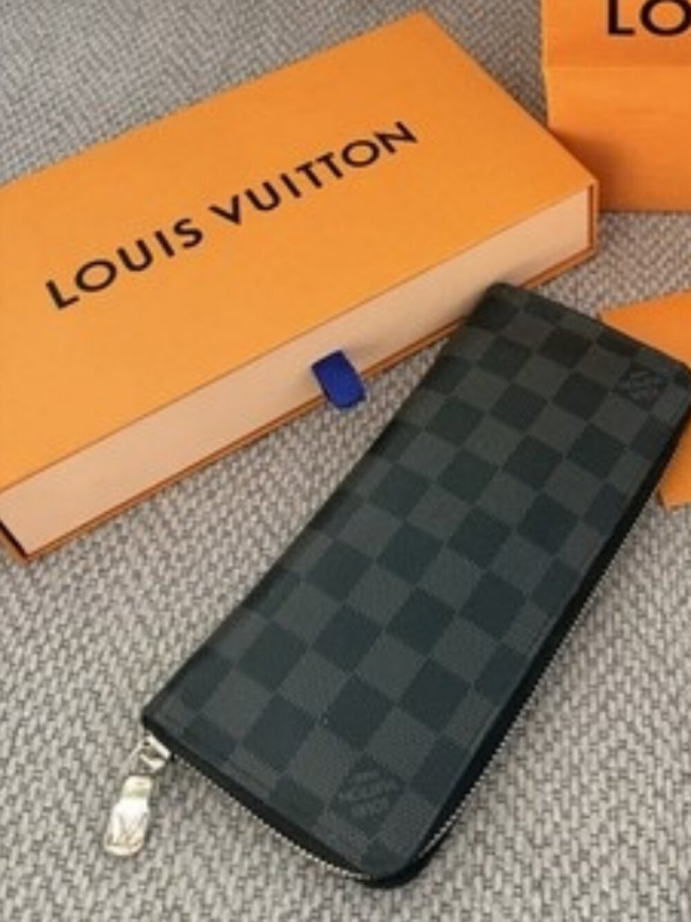 Louis Vuitton Damier Graphite Zippy Wallet Vertical Braza Wallet N63095 - Picture 2 of 4